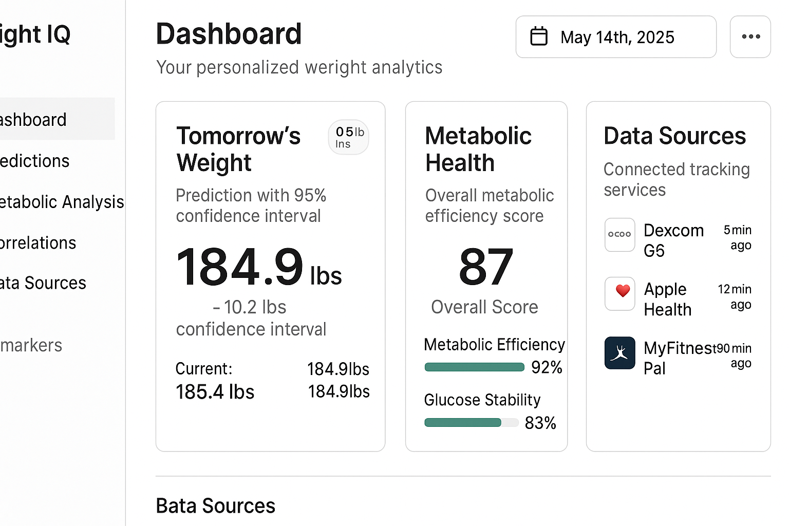 Weight IQ App Interface